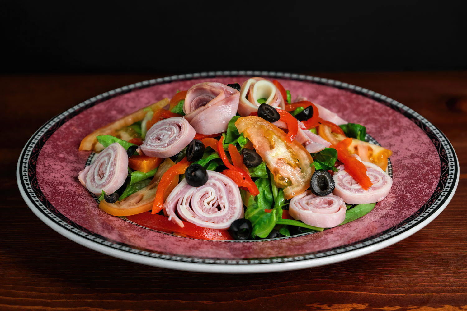 Professional food photography of an antipasto salad for a Pahrump Nevada restaurant menu by Oasis Digital.