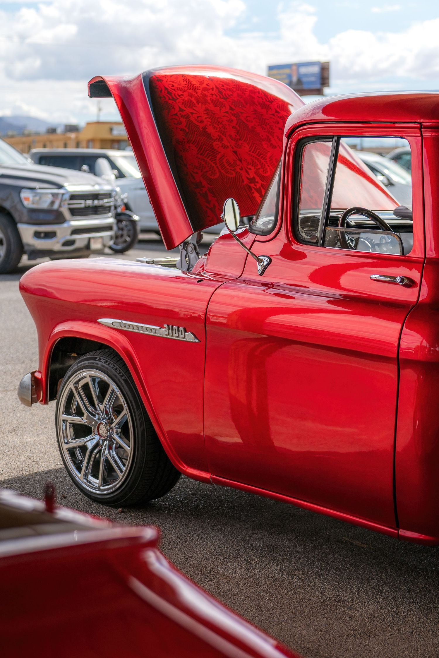 Automotive event photography featuring colorful vintage vehicles captured by Oasis Digital.