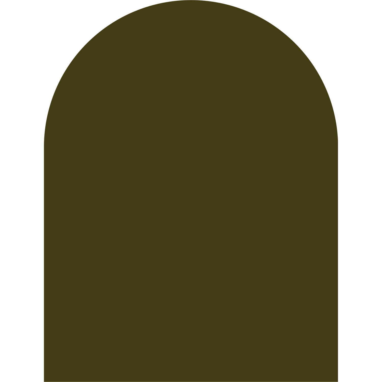 An olive green arch-shaped solid background design.