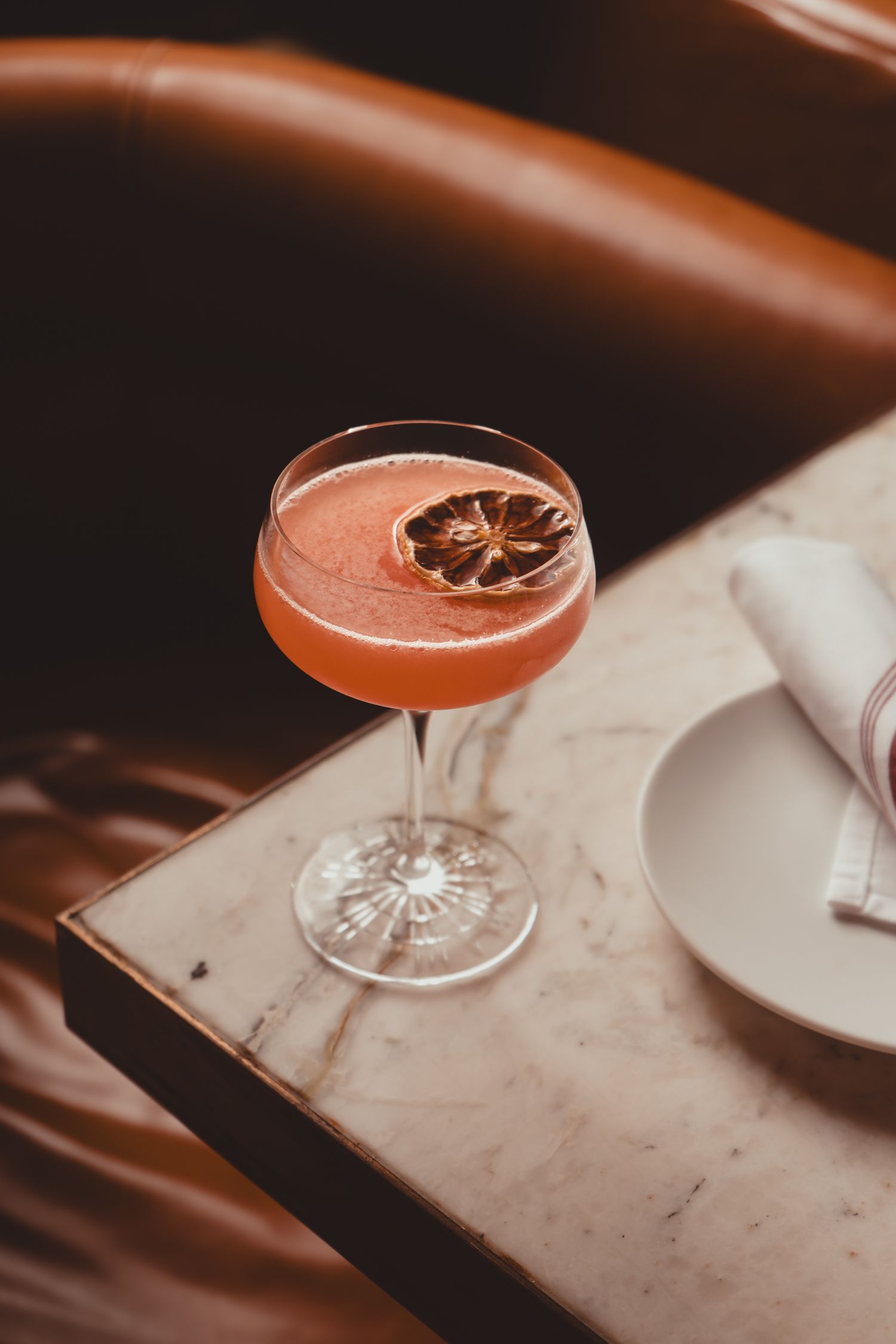 cocktail on a marble table