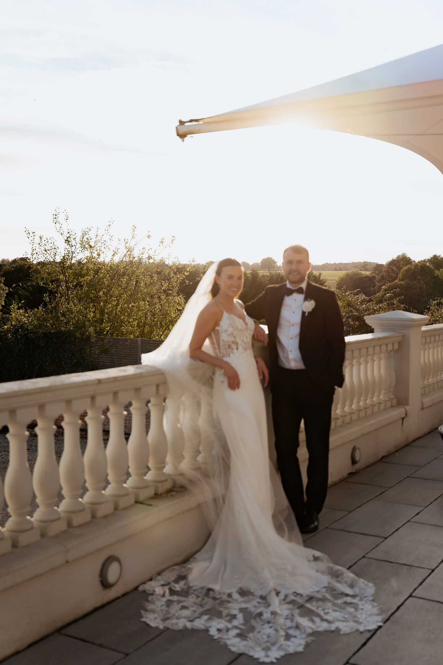 Sunset wedding photos of a couple bournemouth Dorset London wedding photographer