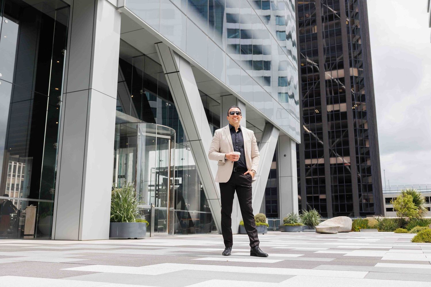 A photo of a business owner in a photo session in Auckland CBD