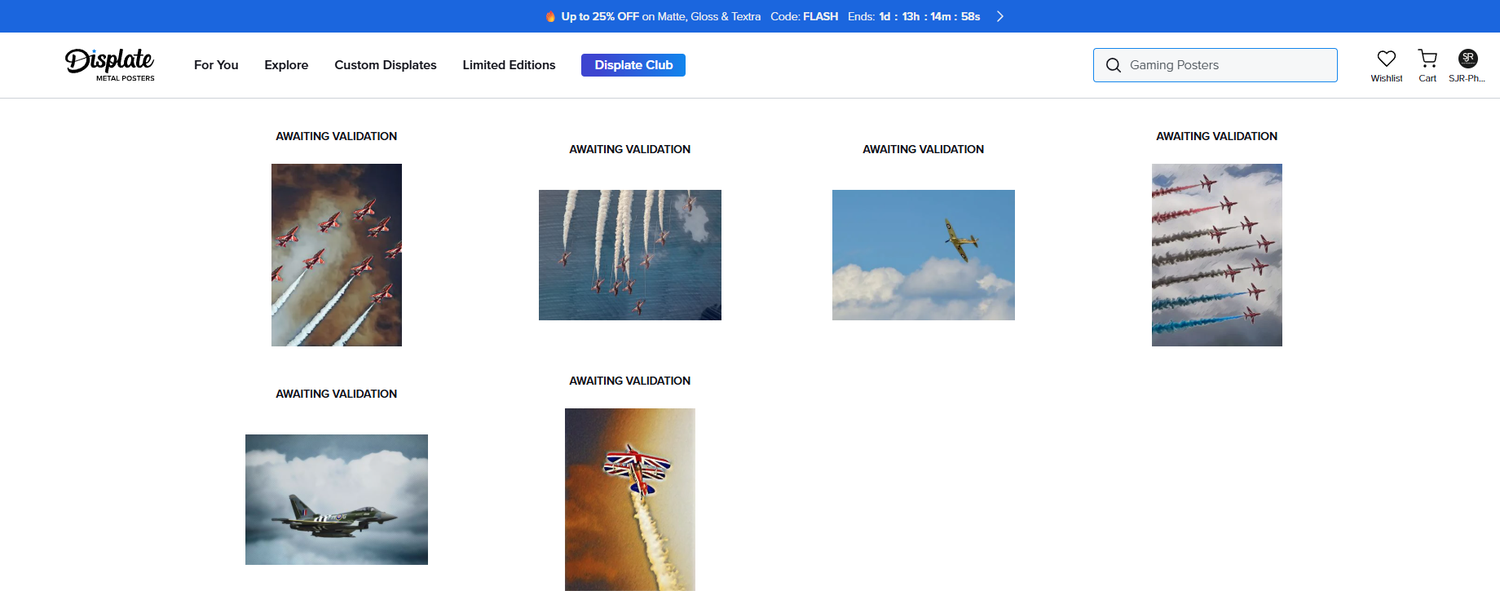 SJR-Photography aviation art is coming soon to Displate! Explore stunning Red Arrows, Typhoon jets, and air show photography reimagined