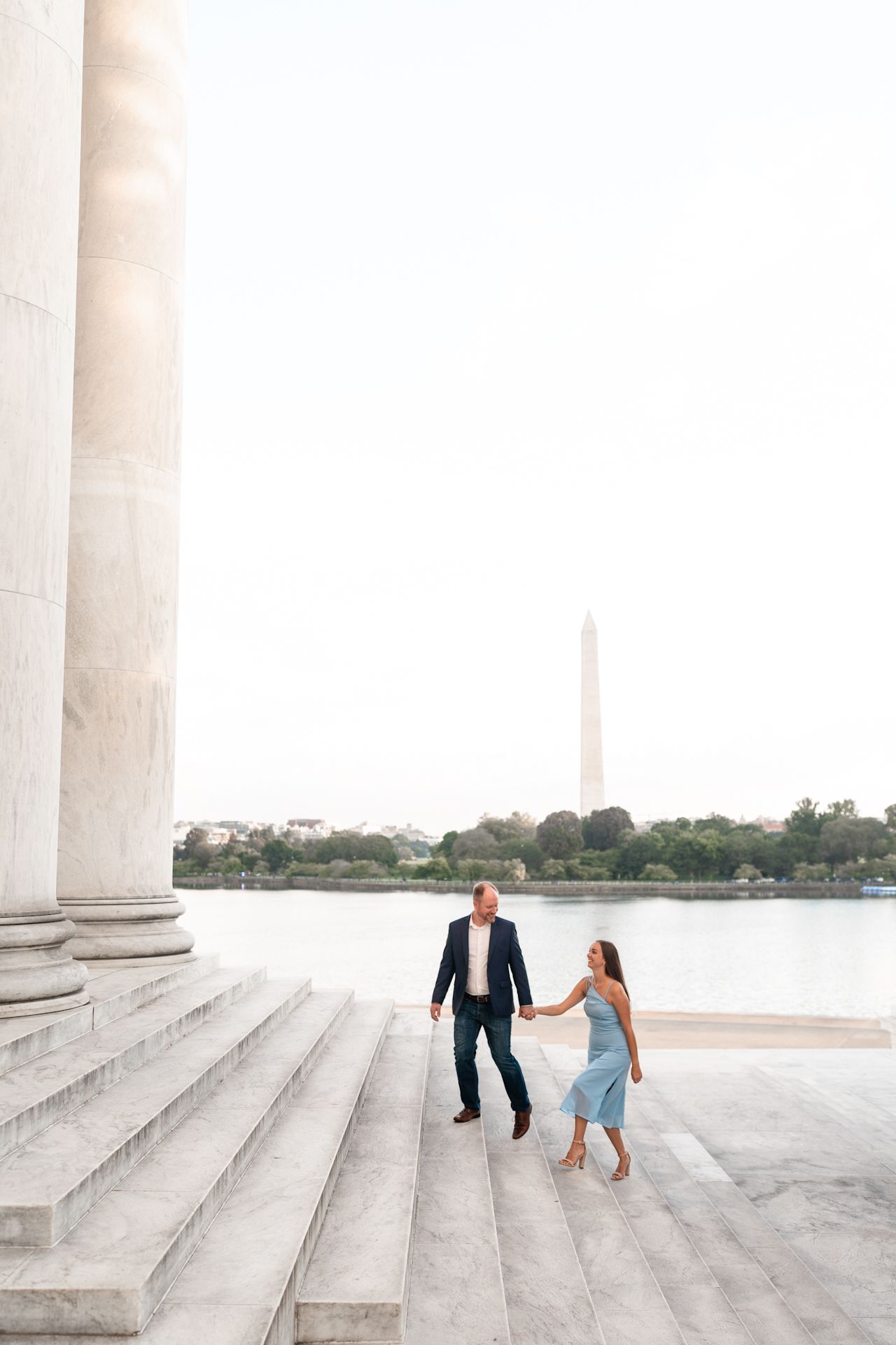Richmond and Destination Wedding Photographer - Bowe Photo Co at The Jefferson Memorial for a Washington D.C. Engagement session