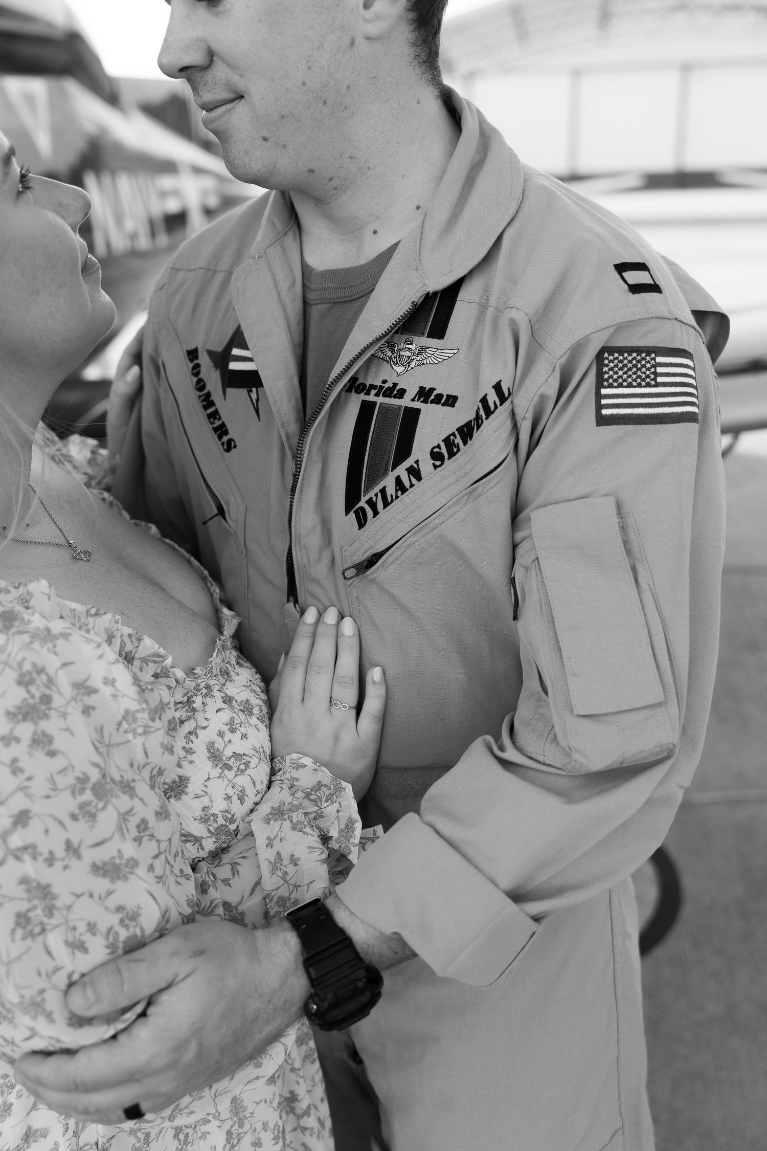 Norfolk Flight Line Session Photographer for military service members and their families. Winging Ceremonies, Retirement, Homecomings