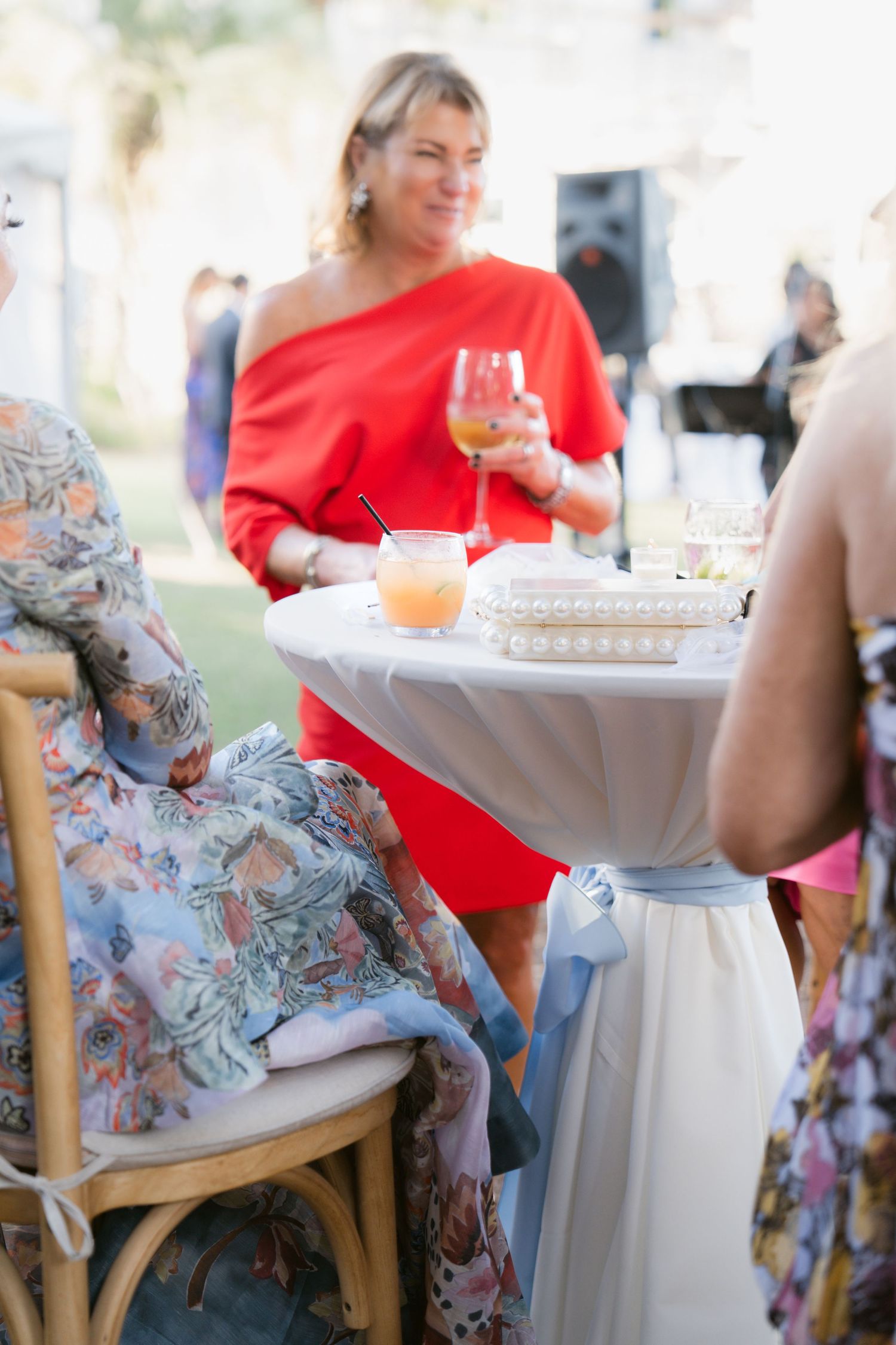 Virginia Beach and Richmond Wedding Photographer capturing cocktail hour under a Rosemary Beach sunset