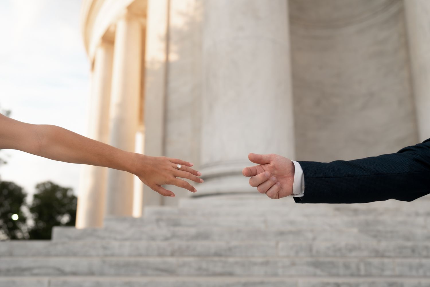 Richmond and Destination Wedding Photographer - Bowe Photo Co at The Jefferson Memorial for a Washington D.C. Engagement session