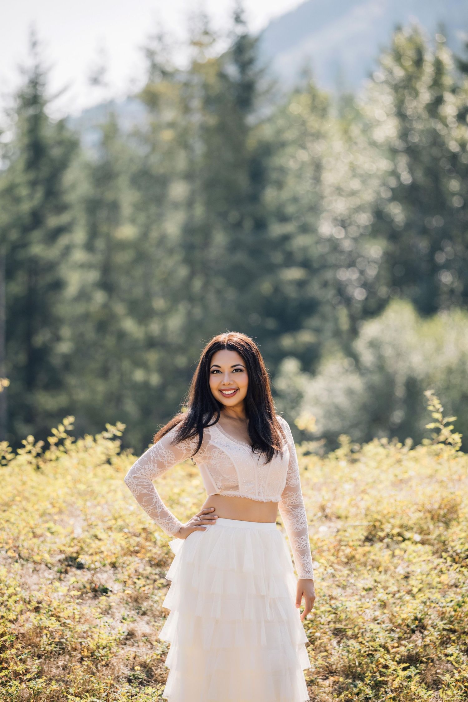 Dance portrait of a girl in the mountains near Seattle.