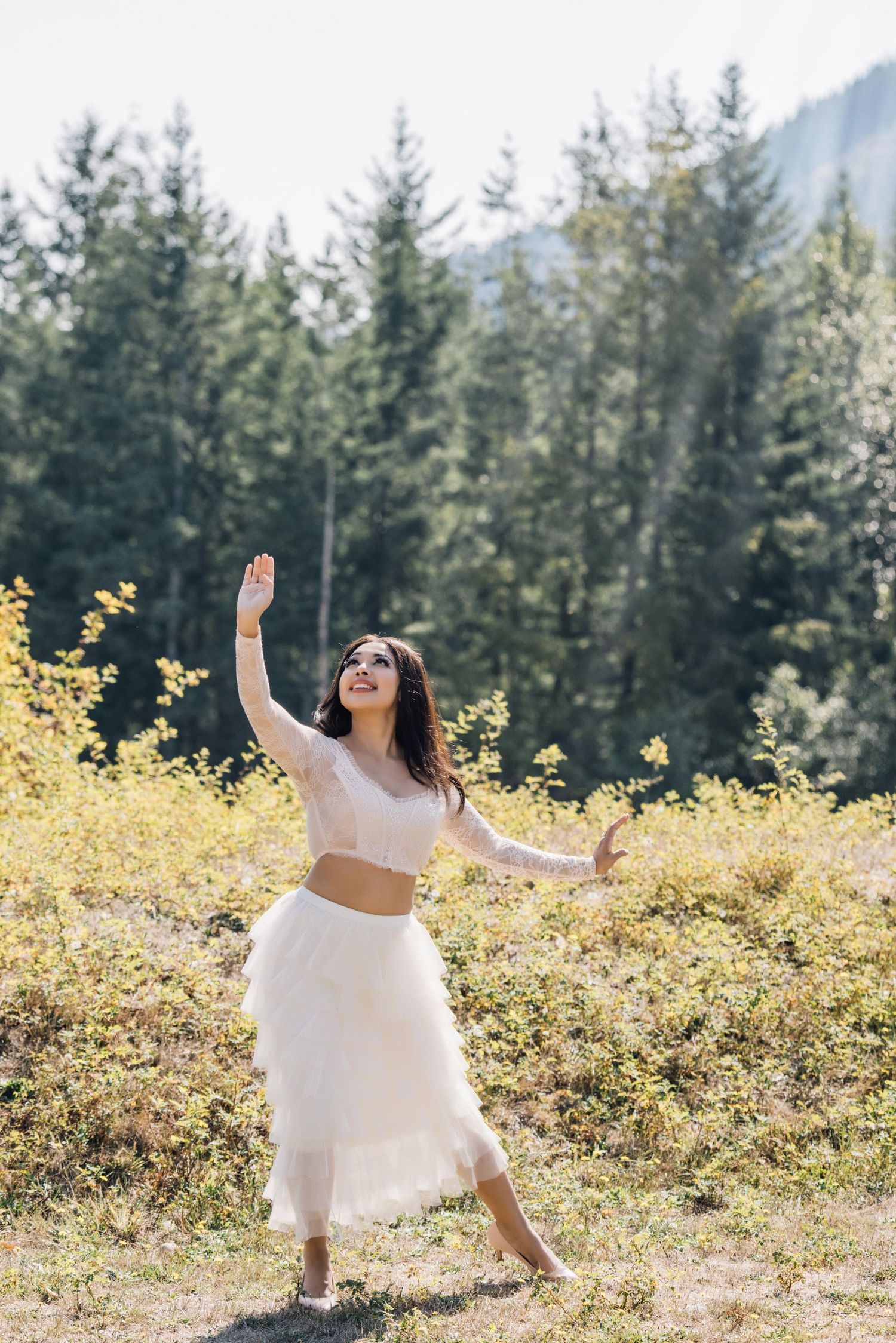 Dance portrait of a girl in the mountains nears Seattle.