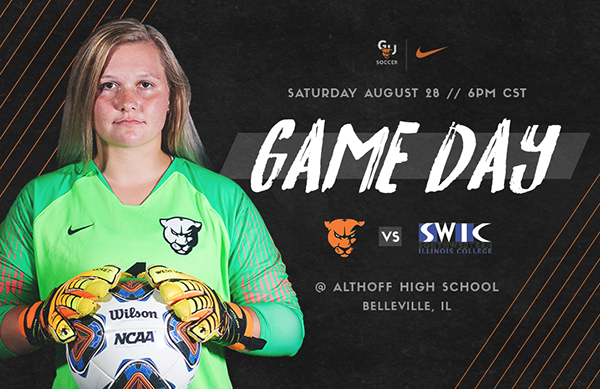 Game day promotional banner for sports match featuring team colors and Nike branding.
