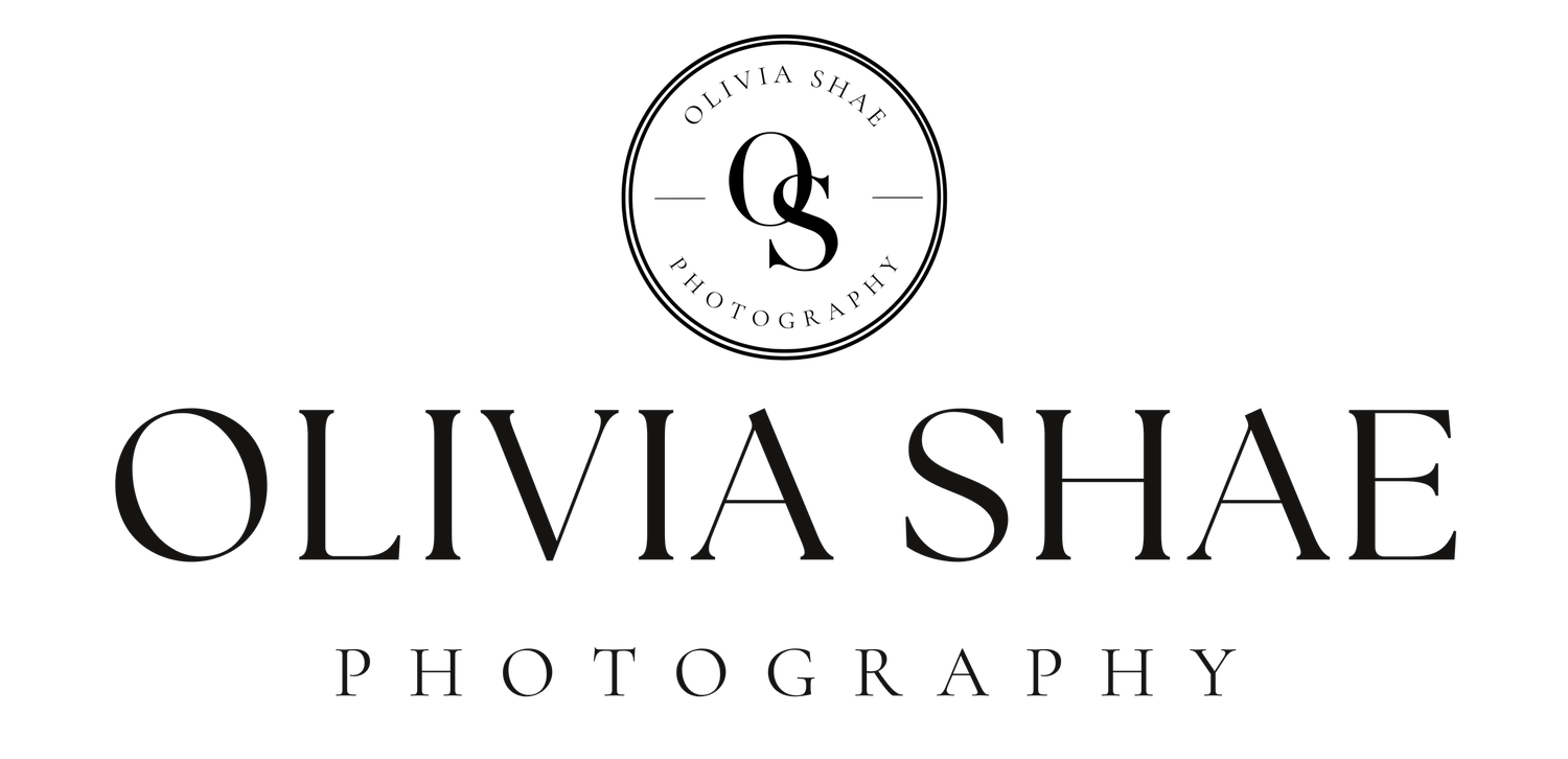 Olivia Shae Photography logo featuring elegant serif typography and a circular emblem with intertwined OS monogram.