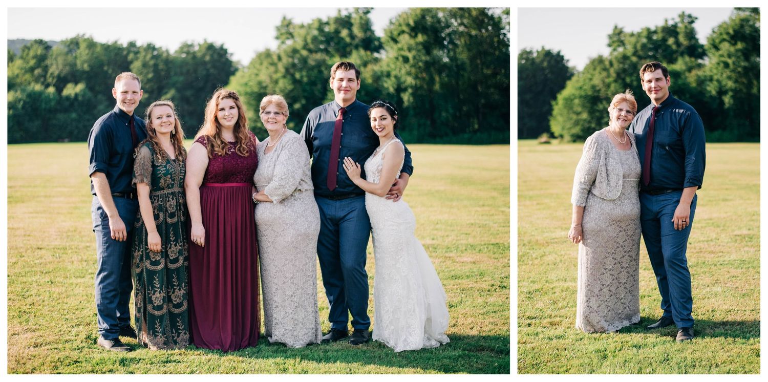 collage of groom's family, groom with his mother