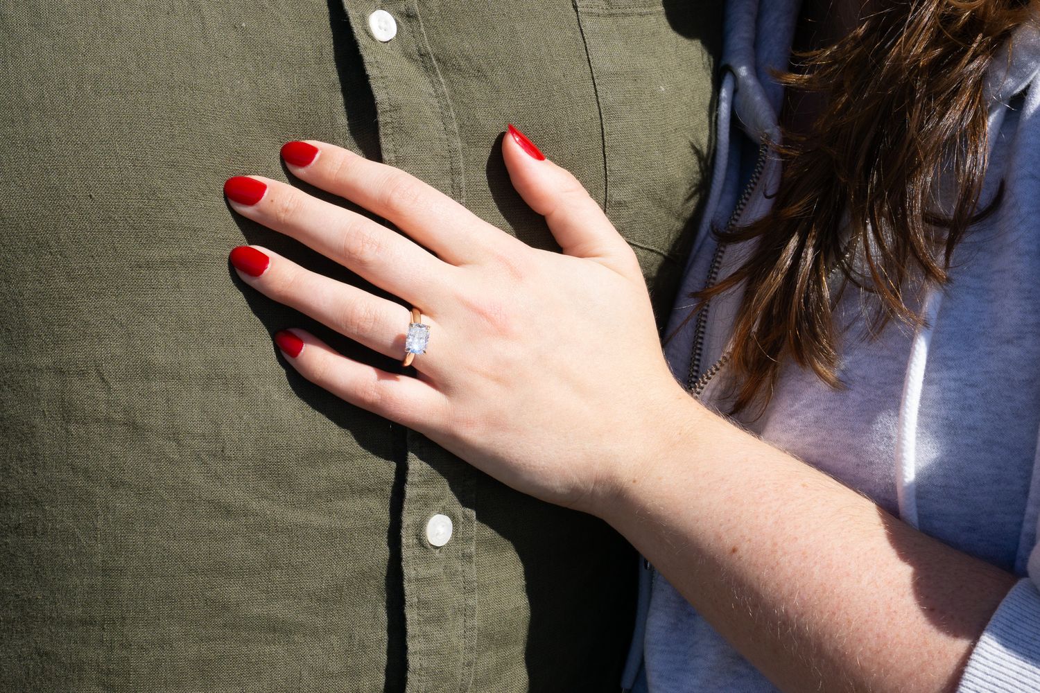 Proposal with NYC skyline as backdrop