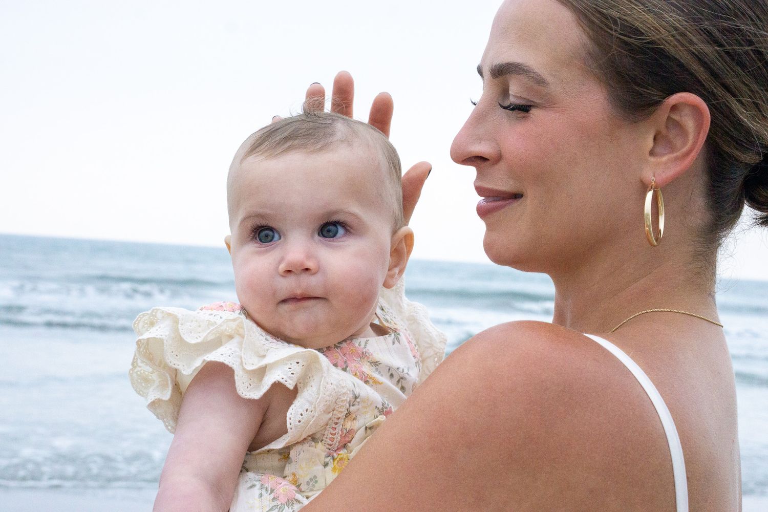 family on beach