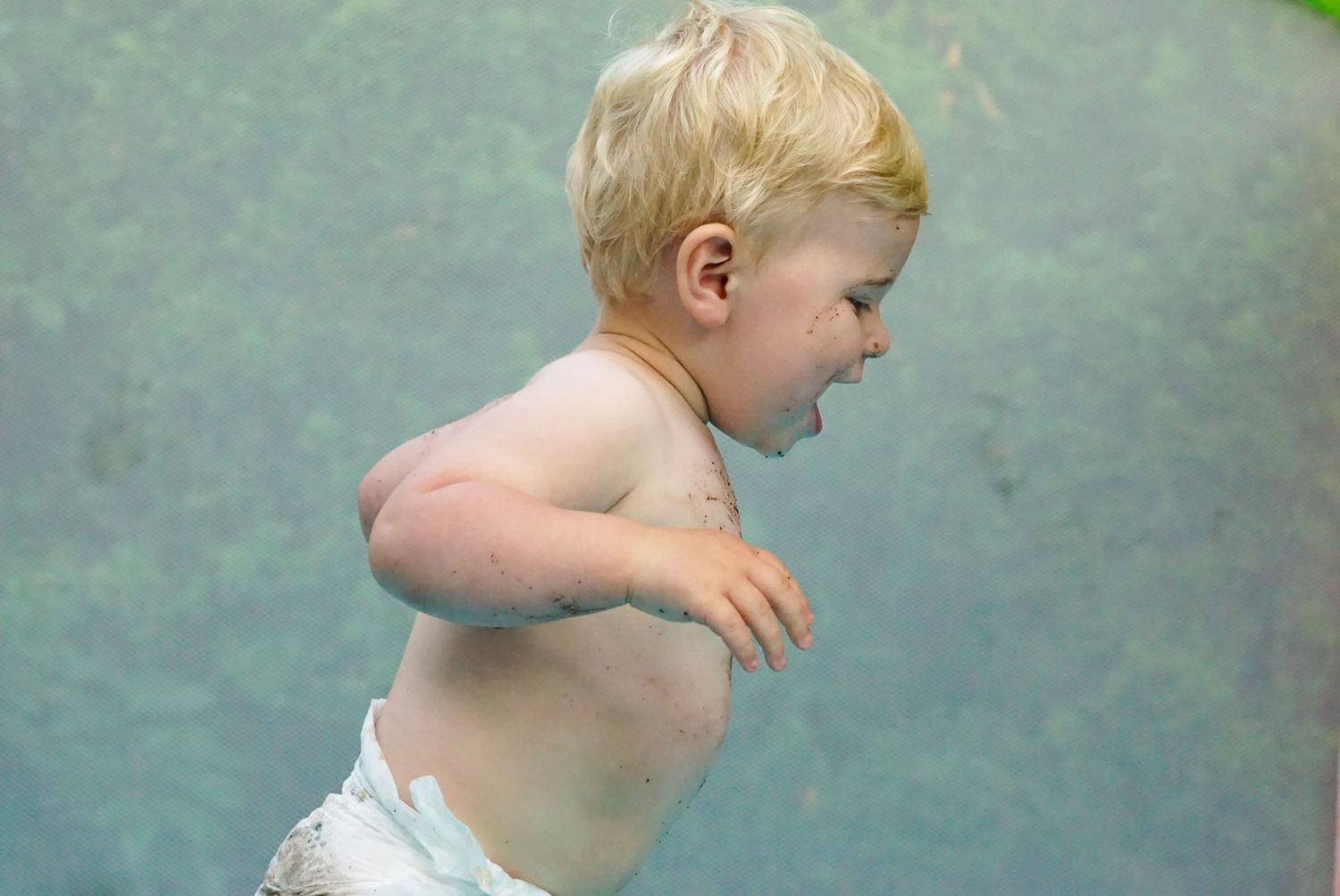 baby boy jumping