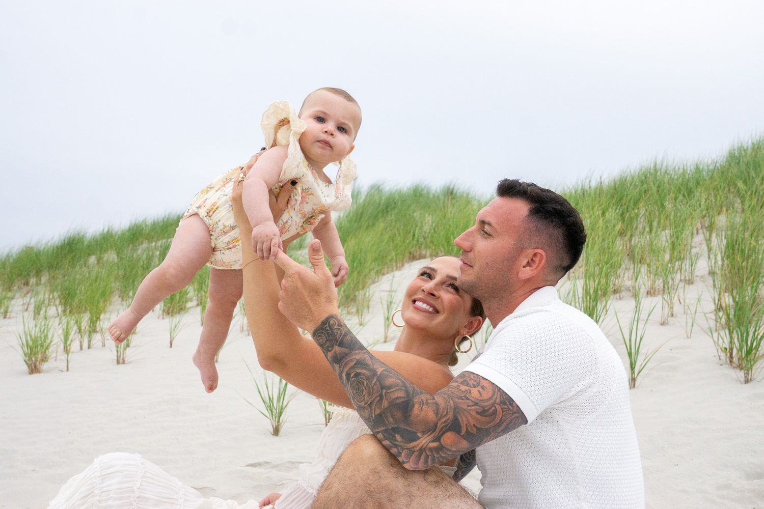 family on beach