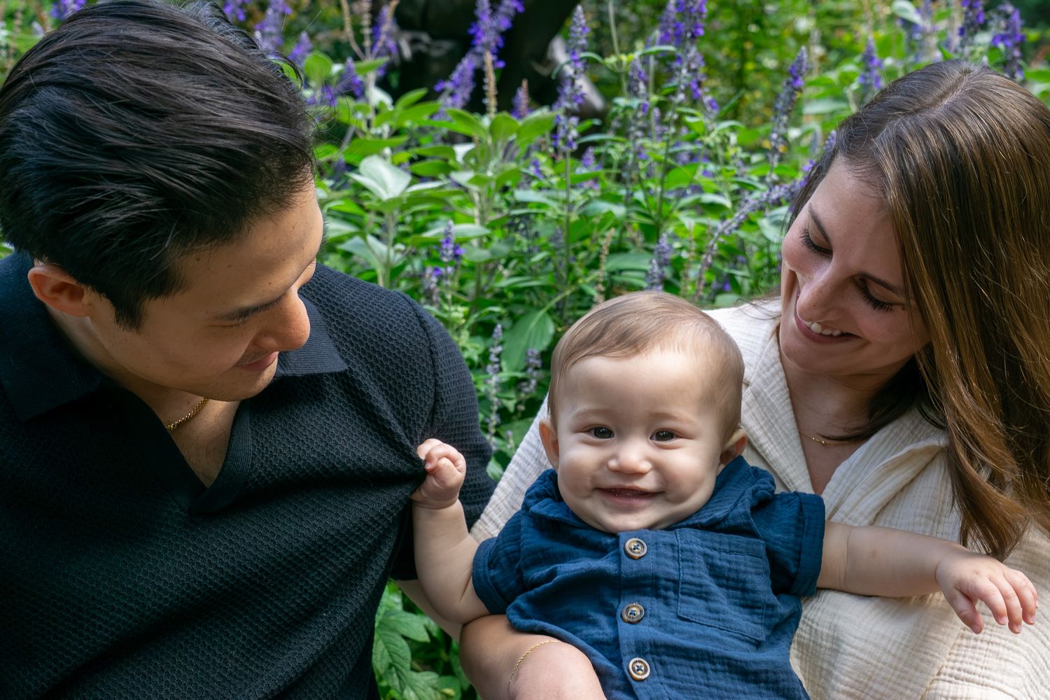 family in city park