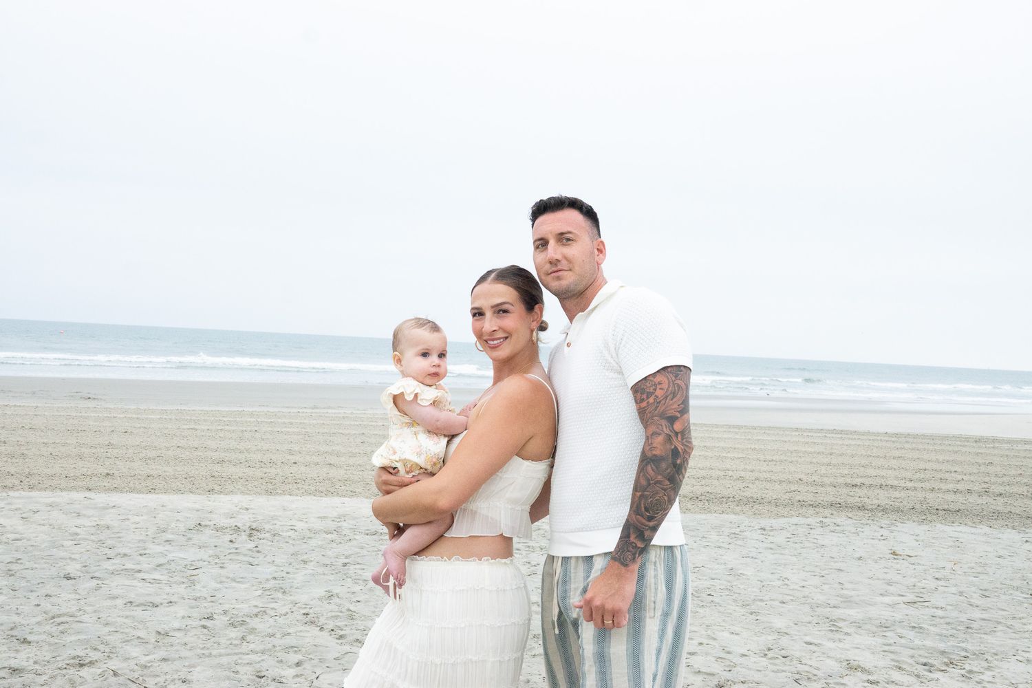 family on beach