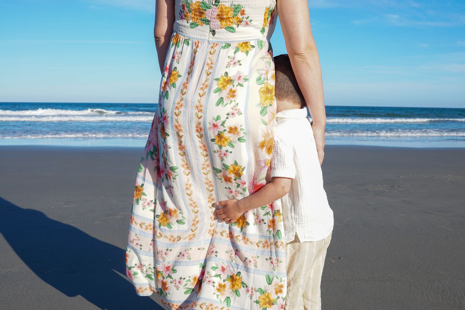 family on beach