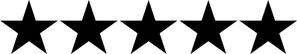 A row of five black star shapes arranged horizontally with a sixth star slightly offset to the right.