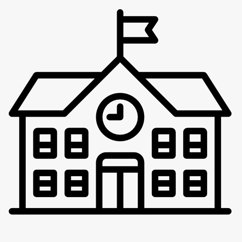 Simple line art icons of different house styles arranged in a horizontal row showing architectural variety.