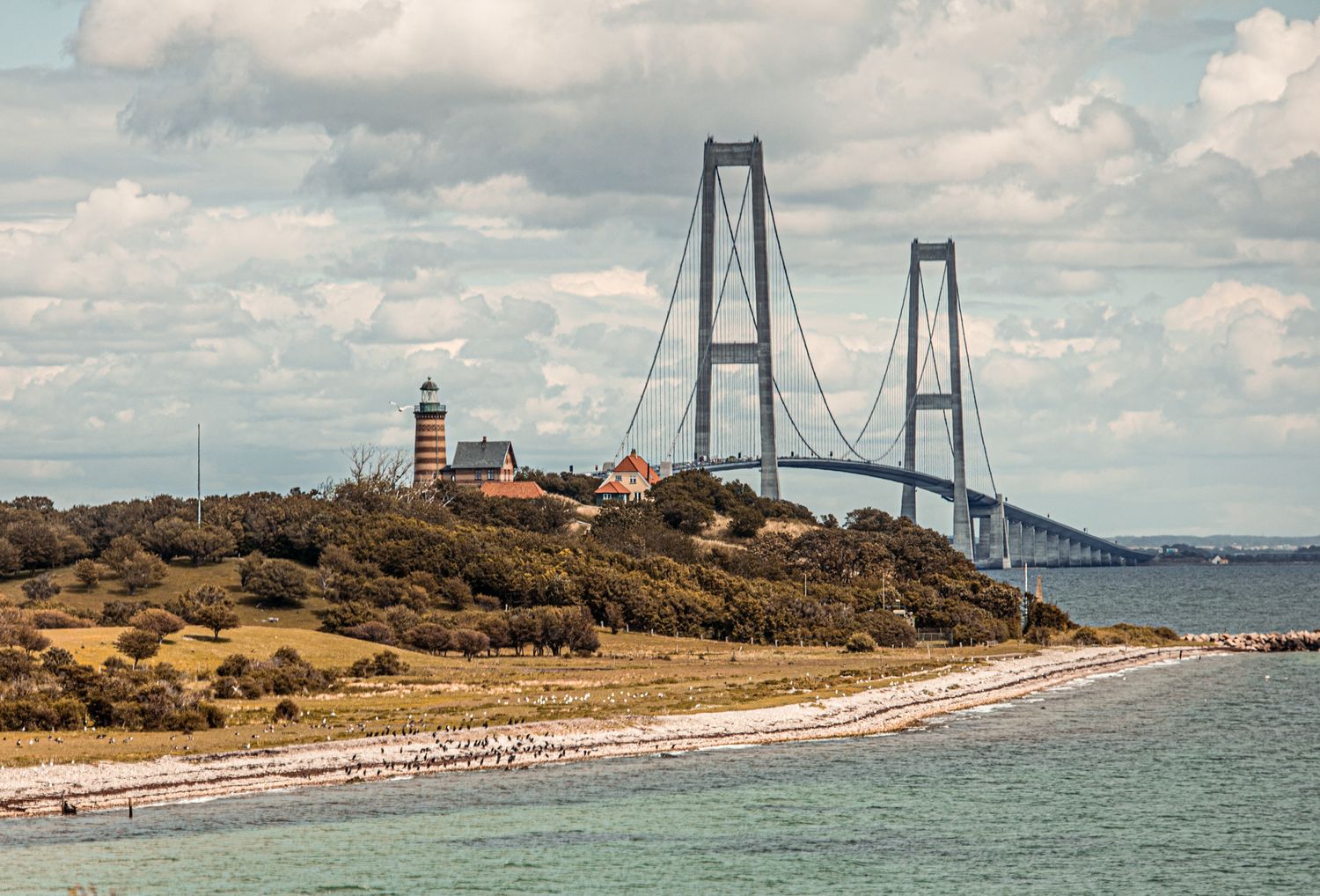 Het eiland Sprogo met de beltbrug