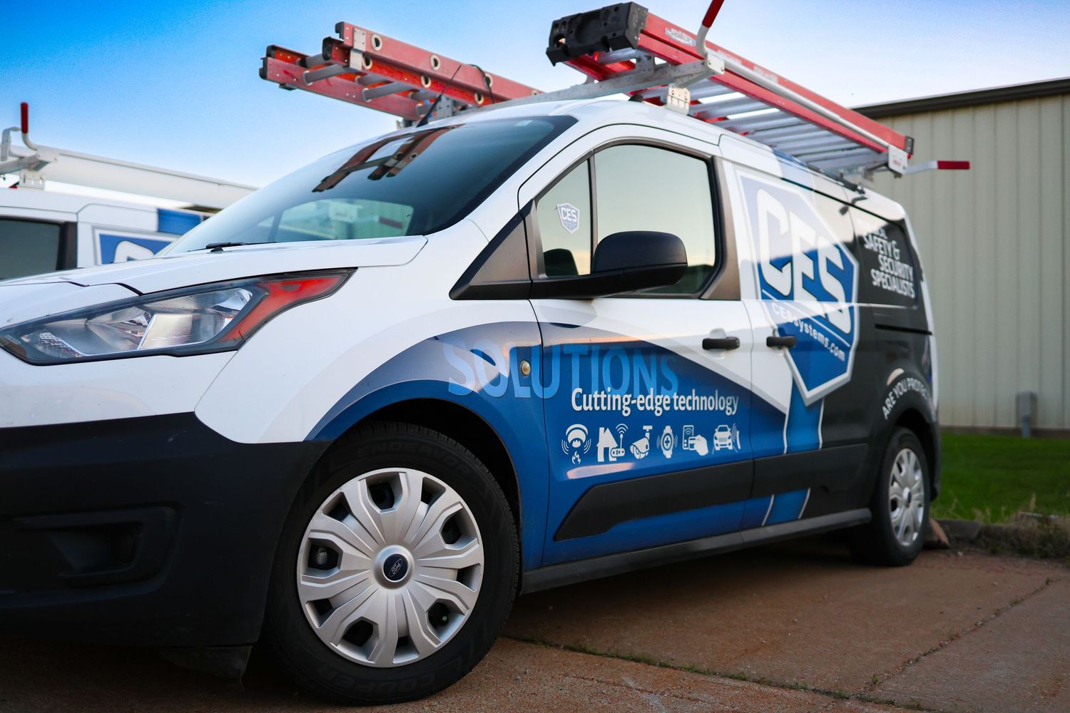 close up image of company van