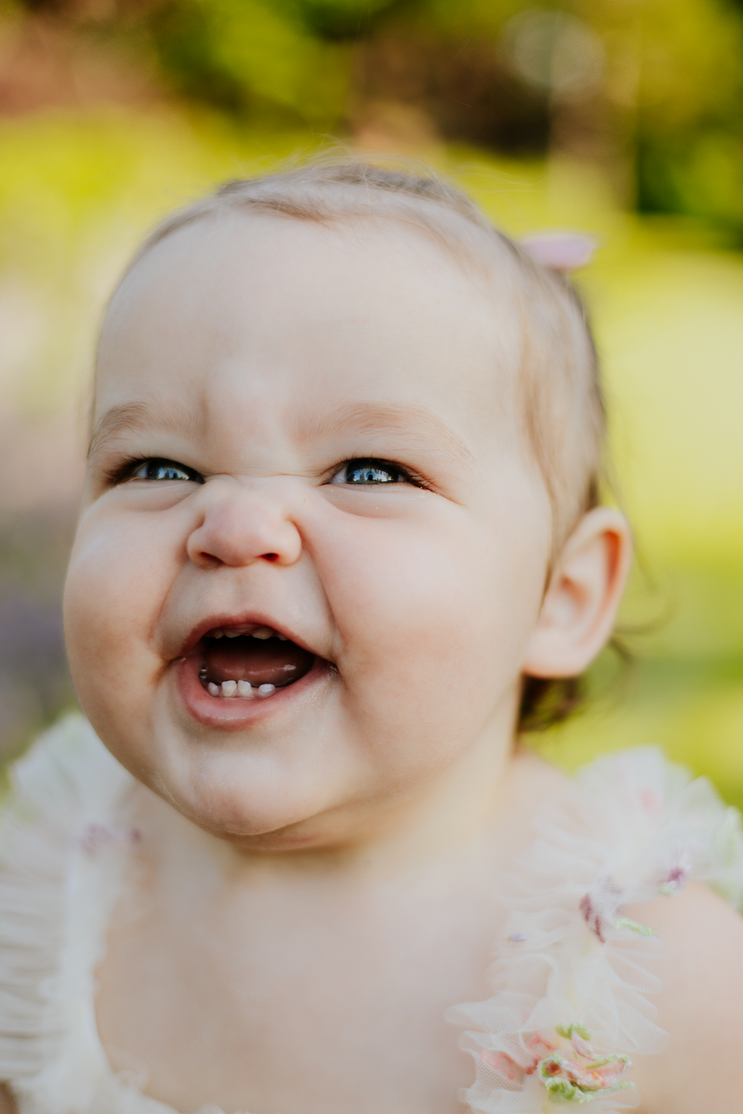 Cute scrunchy face from a little girl