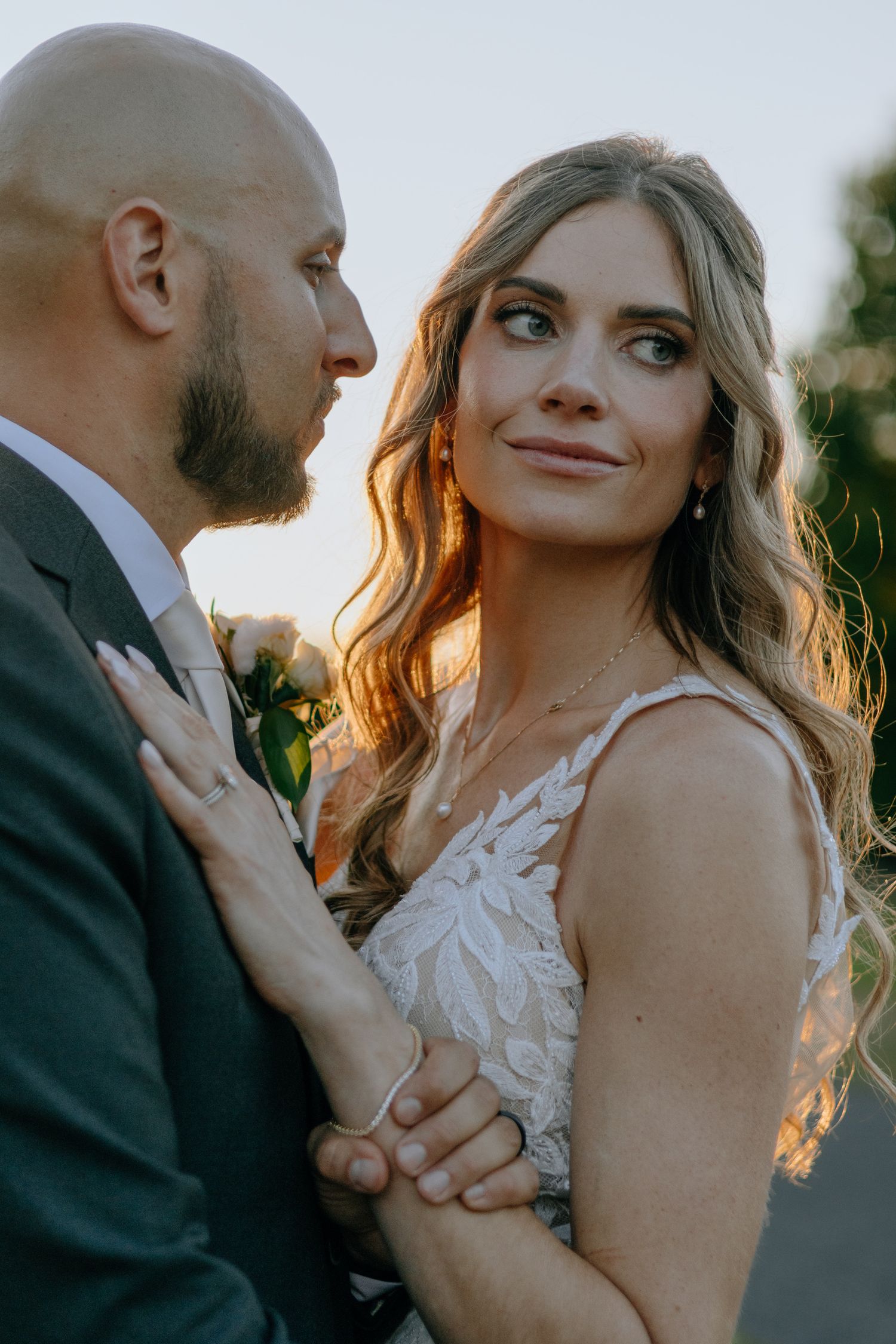 Sunset wedding photos
