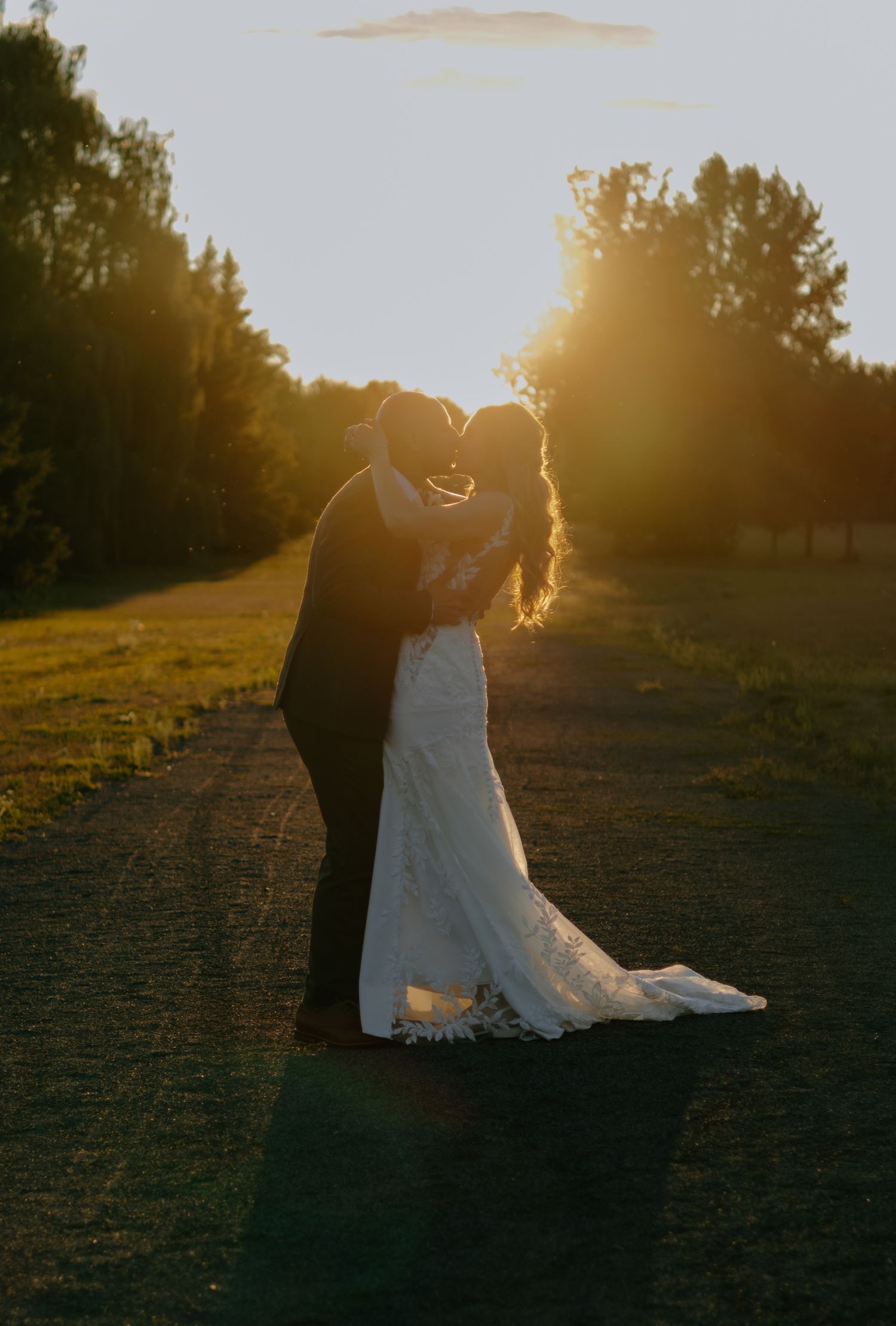 sunset wedding photos
