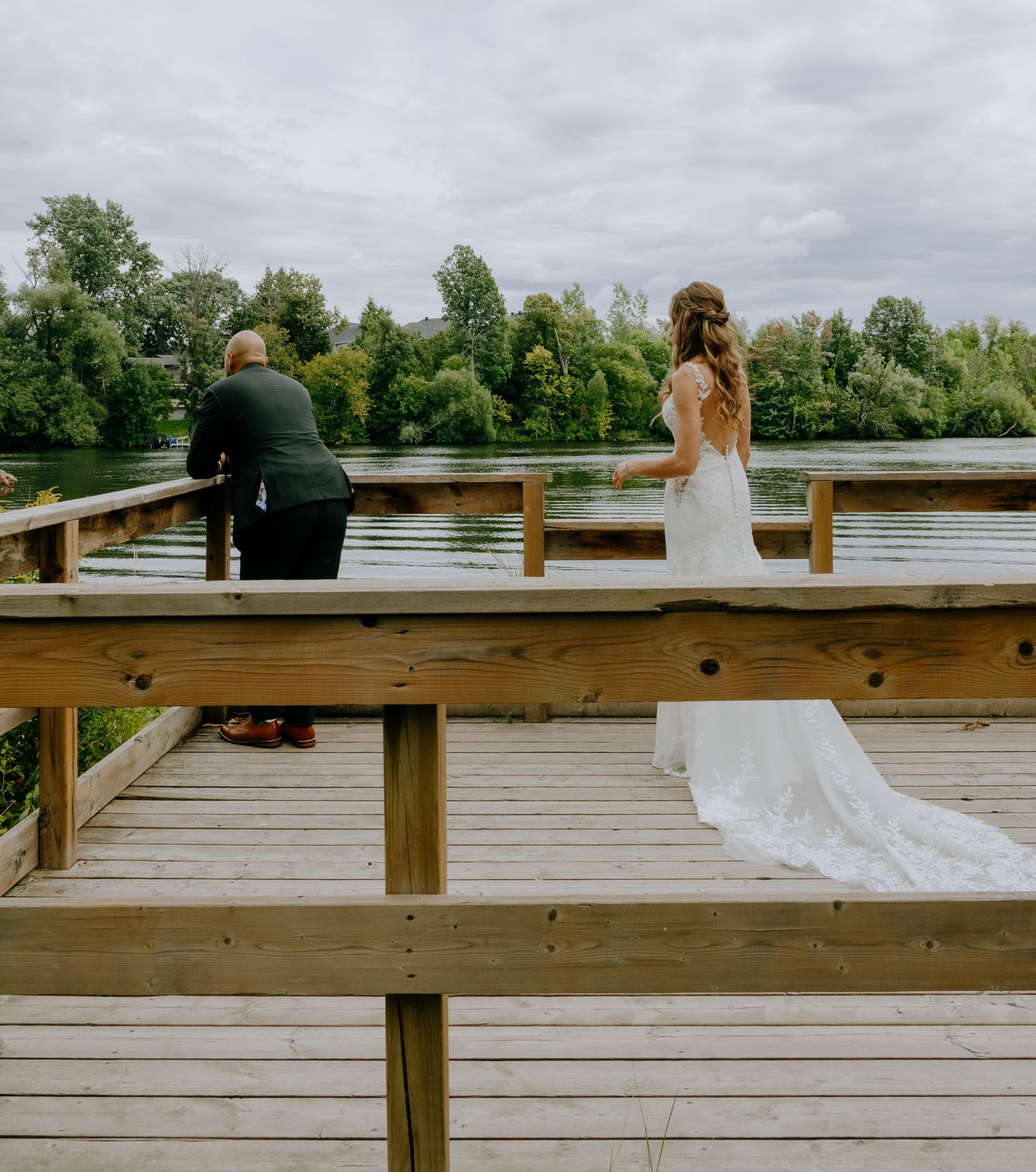 Couples first look on wedding day in Ottawa