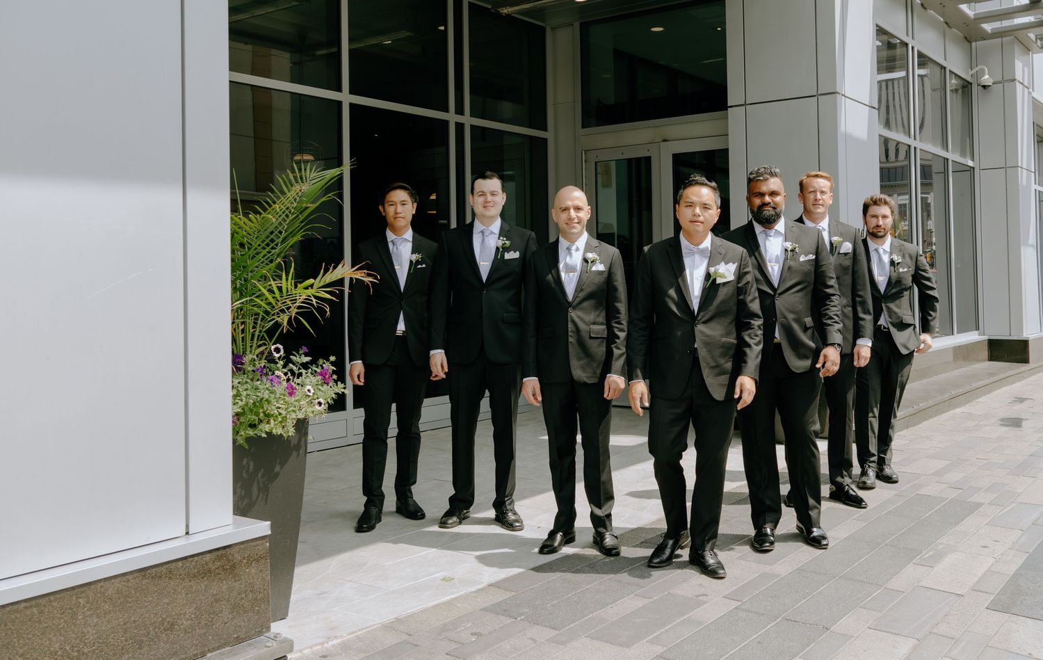 Groomsman group photos in the summer in Ottawa