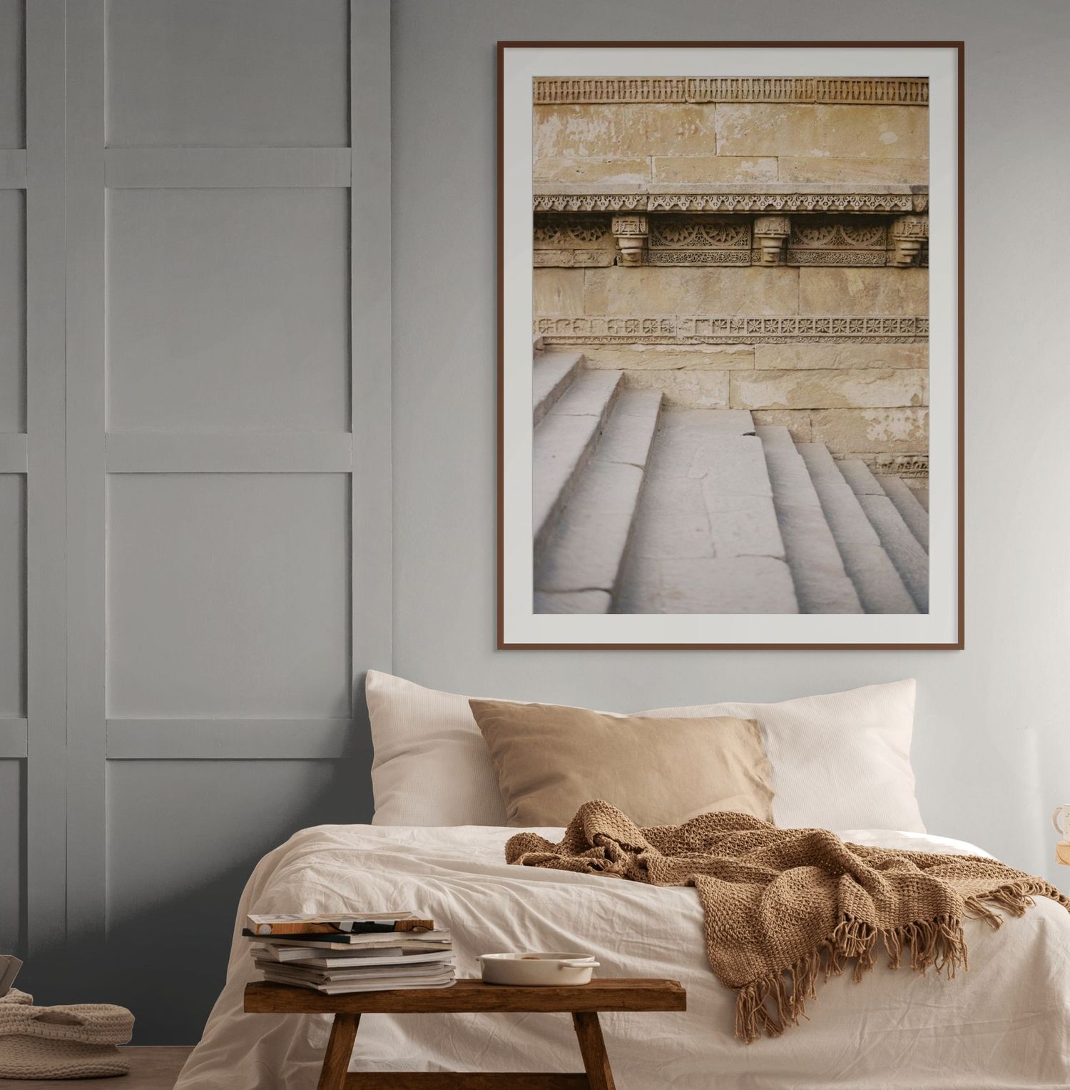 India travel print. Warm colors wall print. Best for living room, foyer, bedroom. Hotel decor, restaurant decor and spa decor. Home decor.