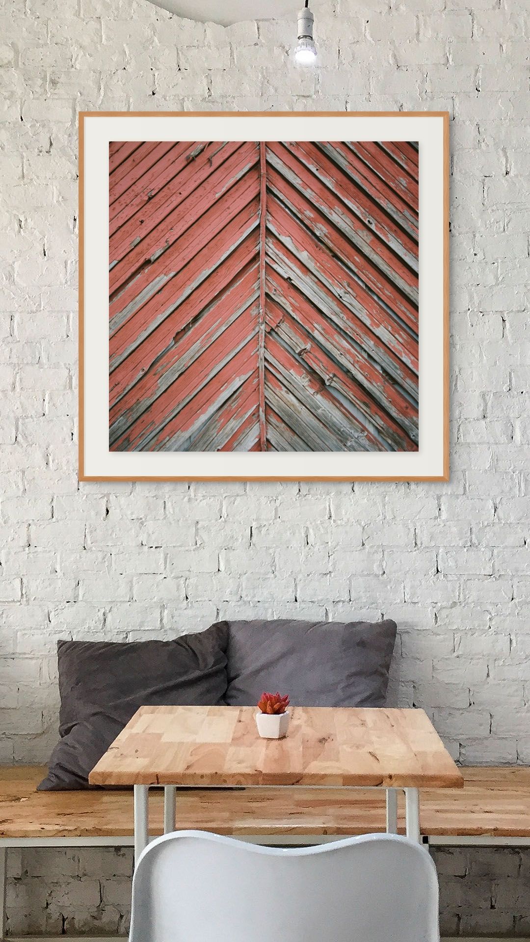 Abstract travel print.  Red and gray print. Home decor.  Restaurant decor and retail decor.