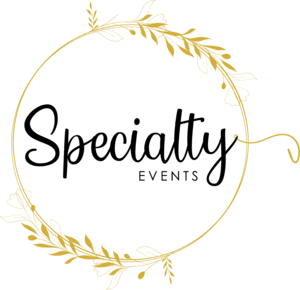 Simple golden circular wreath frame with botanical elements on black background.