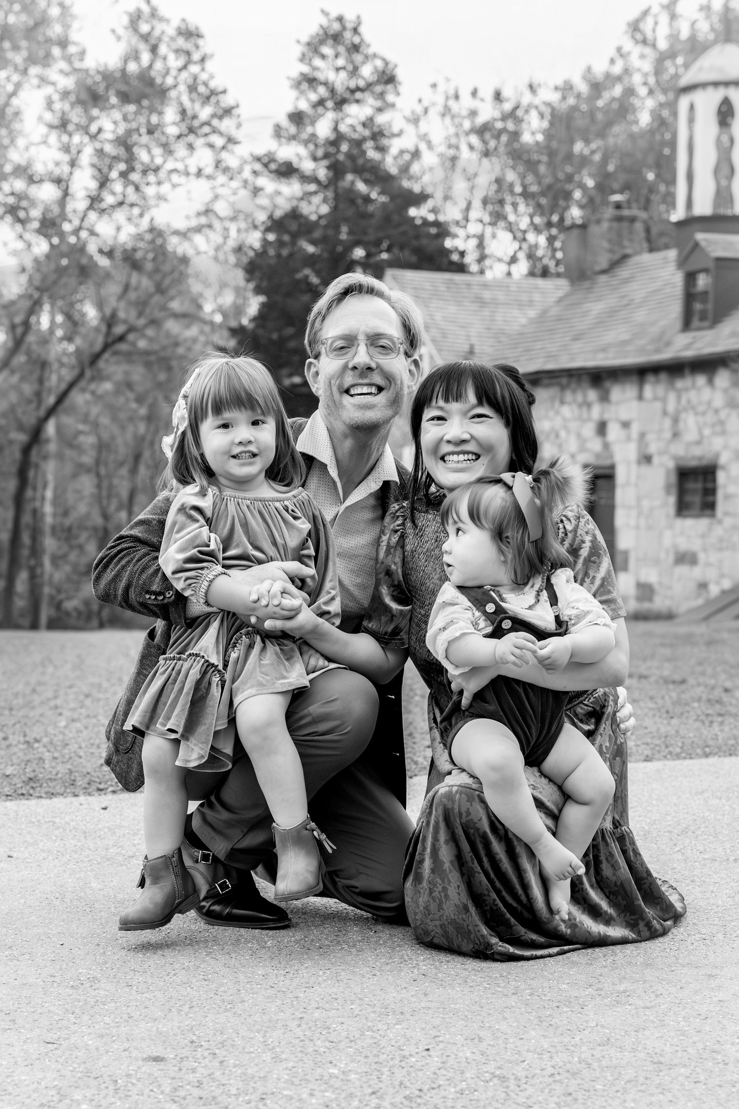 Refined posed family portrait at Elizabeth Furnace in Lititz, featuring an elevated, fine art approach to luxury family photography.