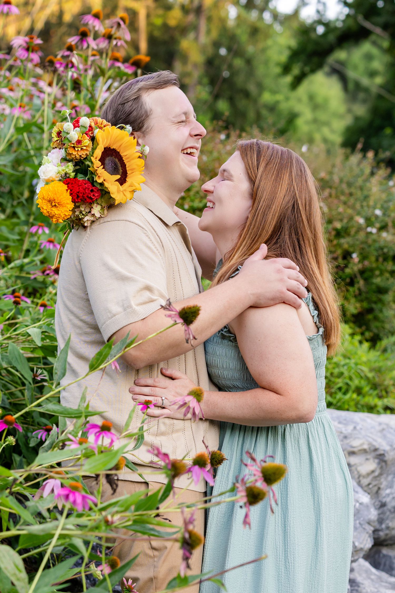 joyful candid of couple laughing – high end family photographer in Lancaster PA