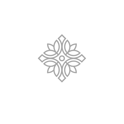 Four decorative floral ornamental elements from Megan Mariah Photography's logo, a senior and family photographer in Lancaster, PA