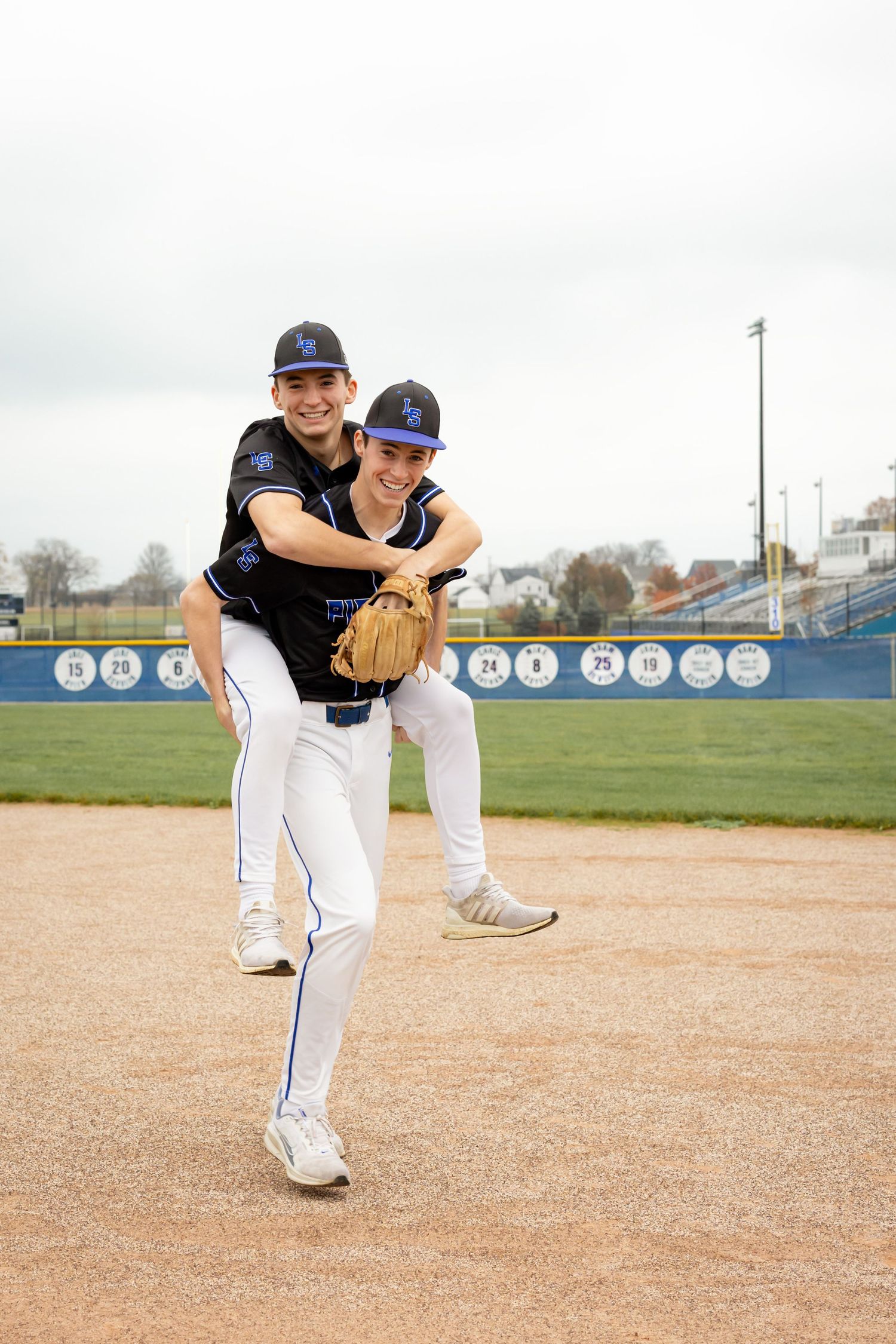 Senior portraits of two baseball players in the Lampeter-Strasburg area, sports portraits in Lancaster, PA.