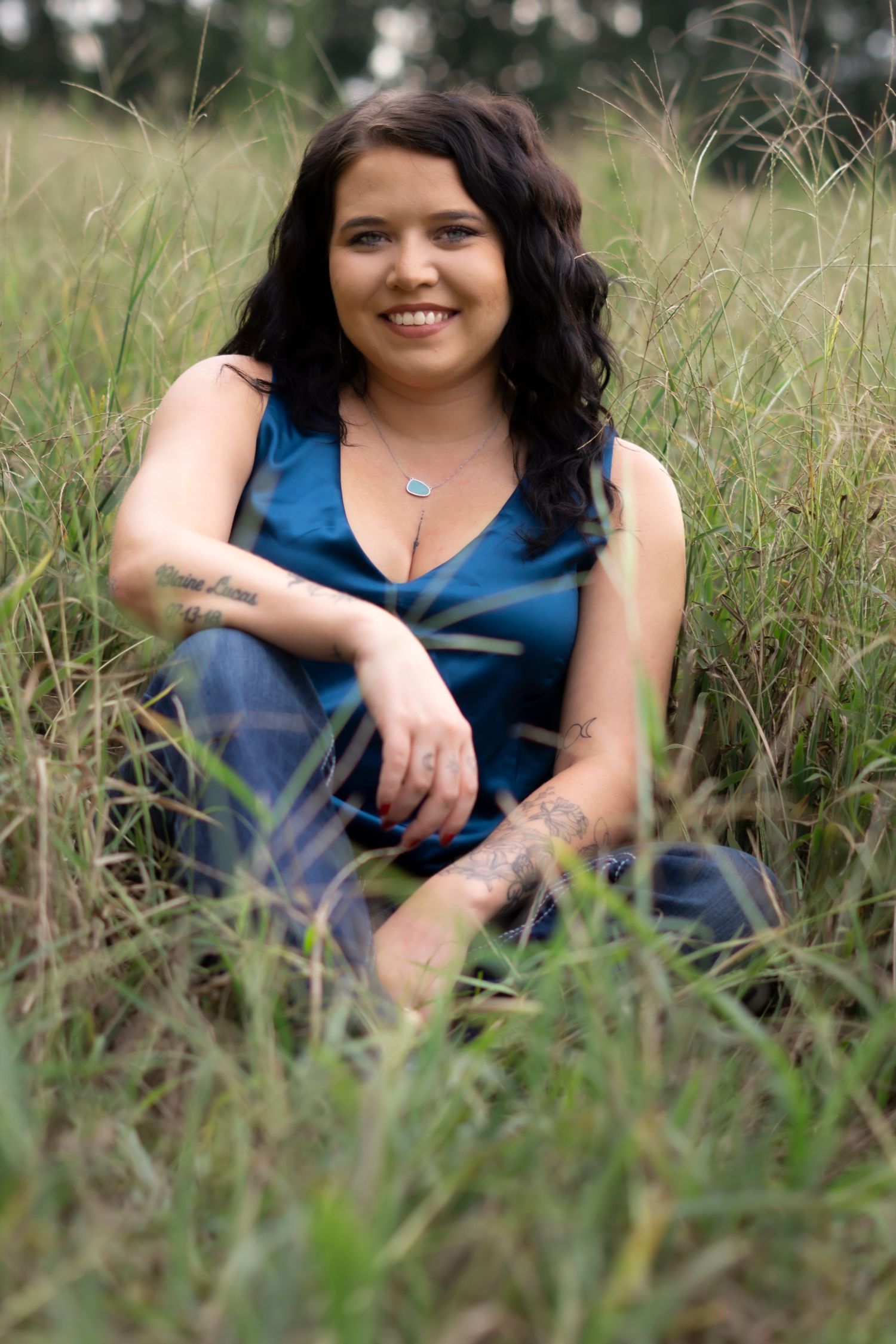 portrait photo in grassy field