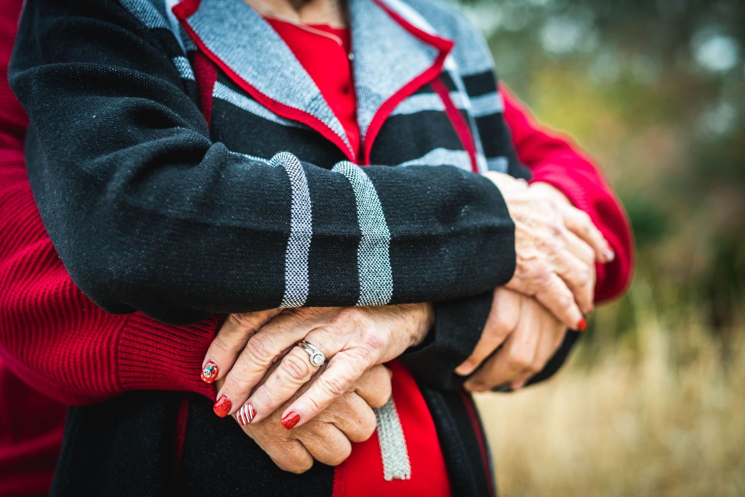 Close up photo of elderly couple holding hands.  Grandparents photoshoot.  Clarksville, Tennessee