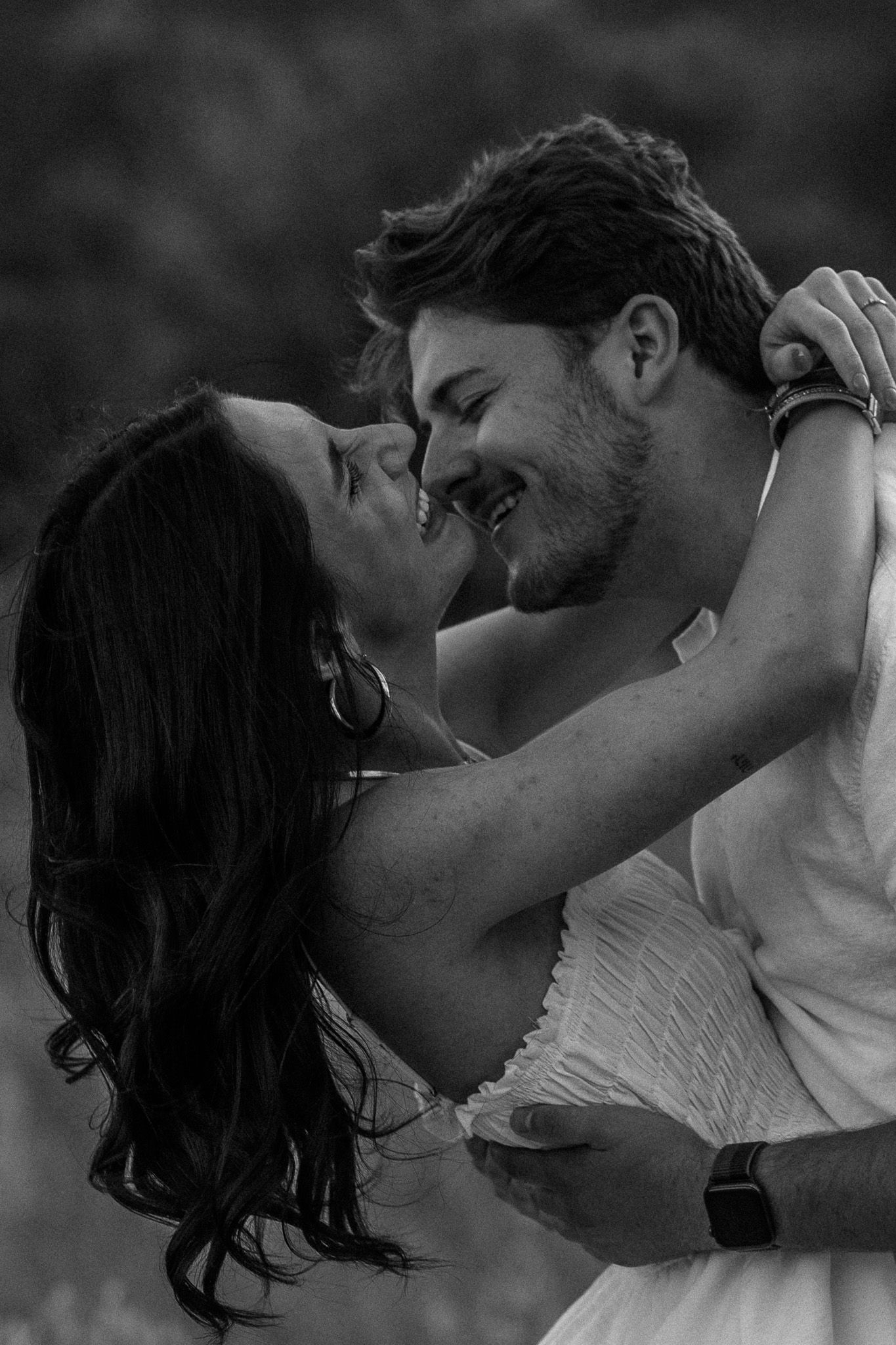 Candid moment captured between couple at romantic setting in Chautauqua Park | Colorado