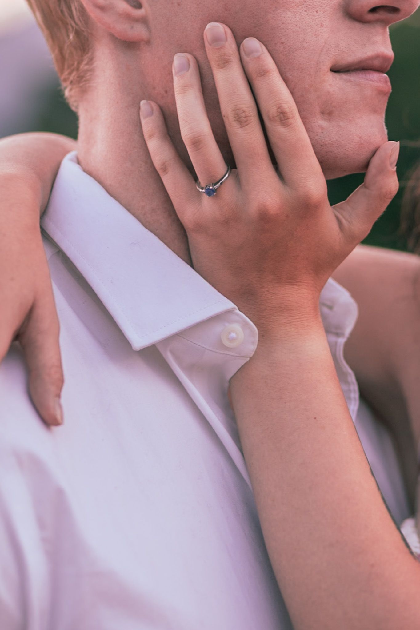 Detail photo of a wedding ring in Rocky Mountain National Park, Colorado.