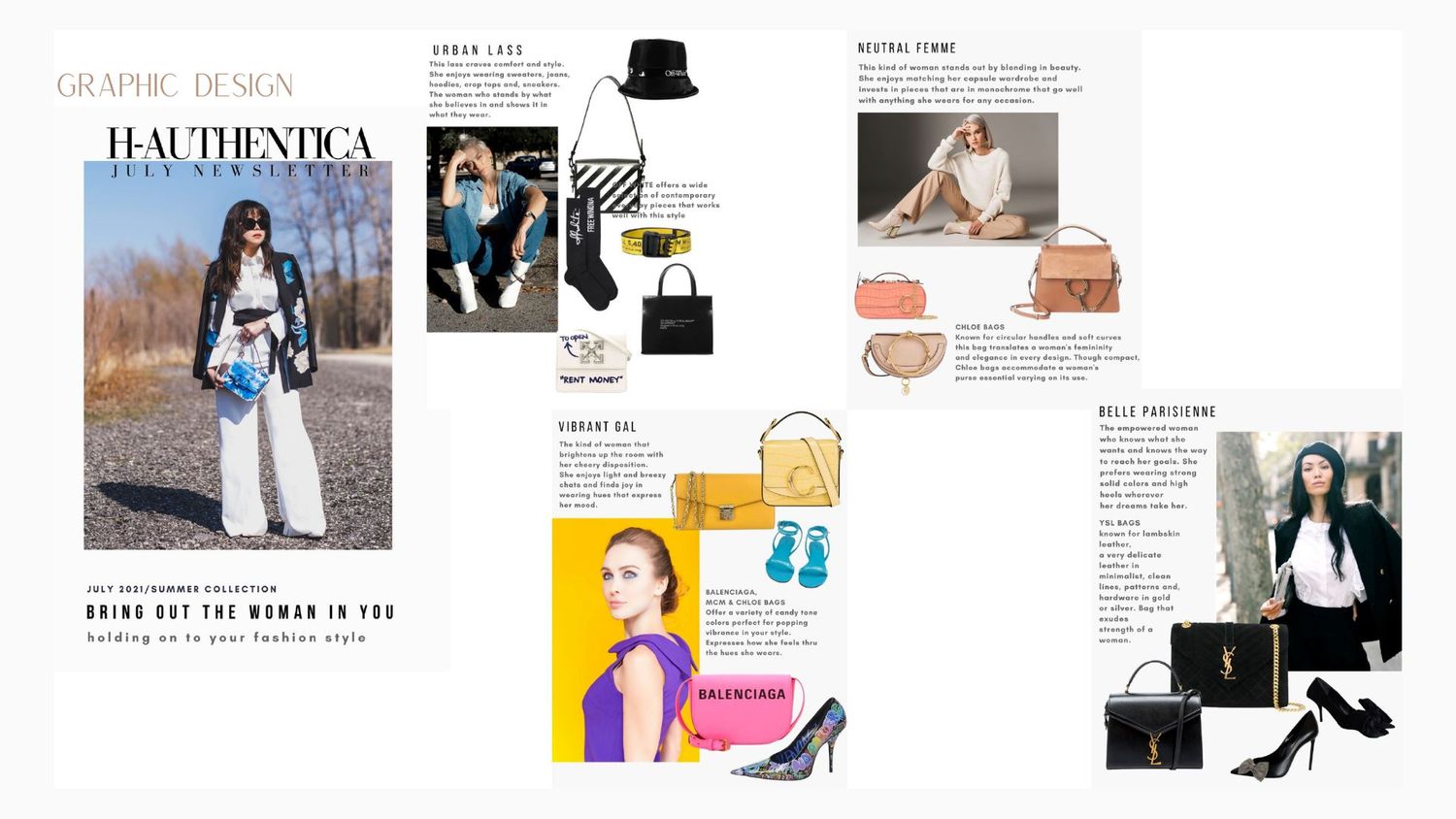 Story Road Studios Graphic Design and Photography Portfolio. Images of luxury clothing and accessories modeled by women.