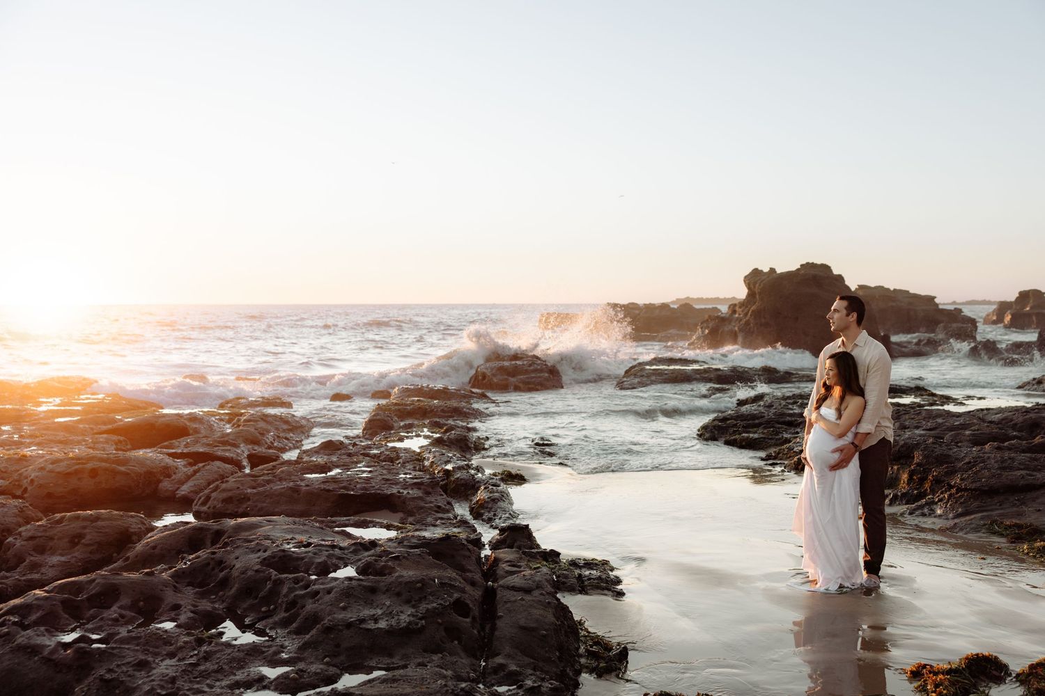 Sunrise maternity couples photography in Newcastle
