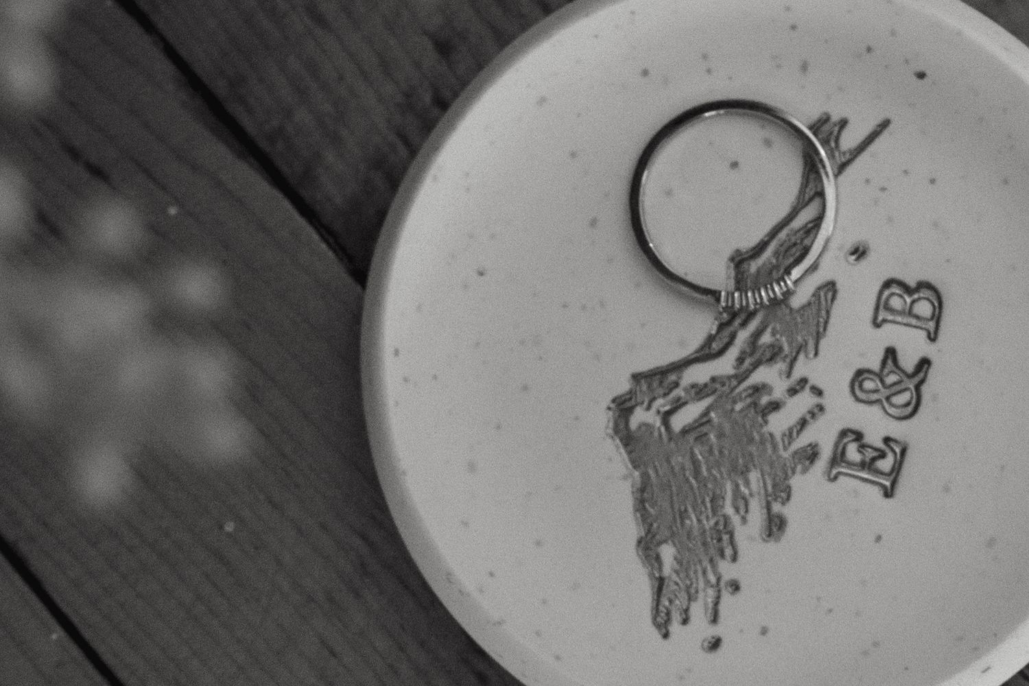 Black and white sketches of birds progressively drawn on ceramic plates.