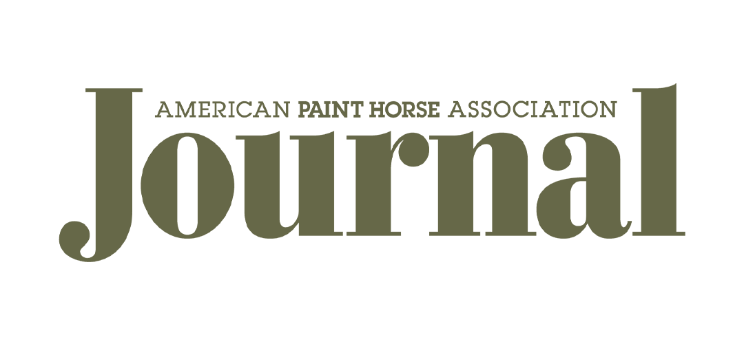 Vintage American Paint Horse Association journal magazine cover with green text and logo design.