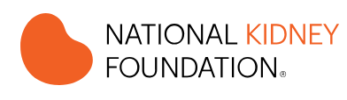 National Kidney Foundation logo featuring an orange kidney shape beside bold black and orange text.