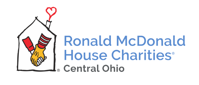 Ronald McDonald House Charities Central Ohio logo with house and helping hands illustration.