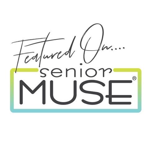 Modern typography layout featuring 'senior' and 'MUSE' text in minimalist design.